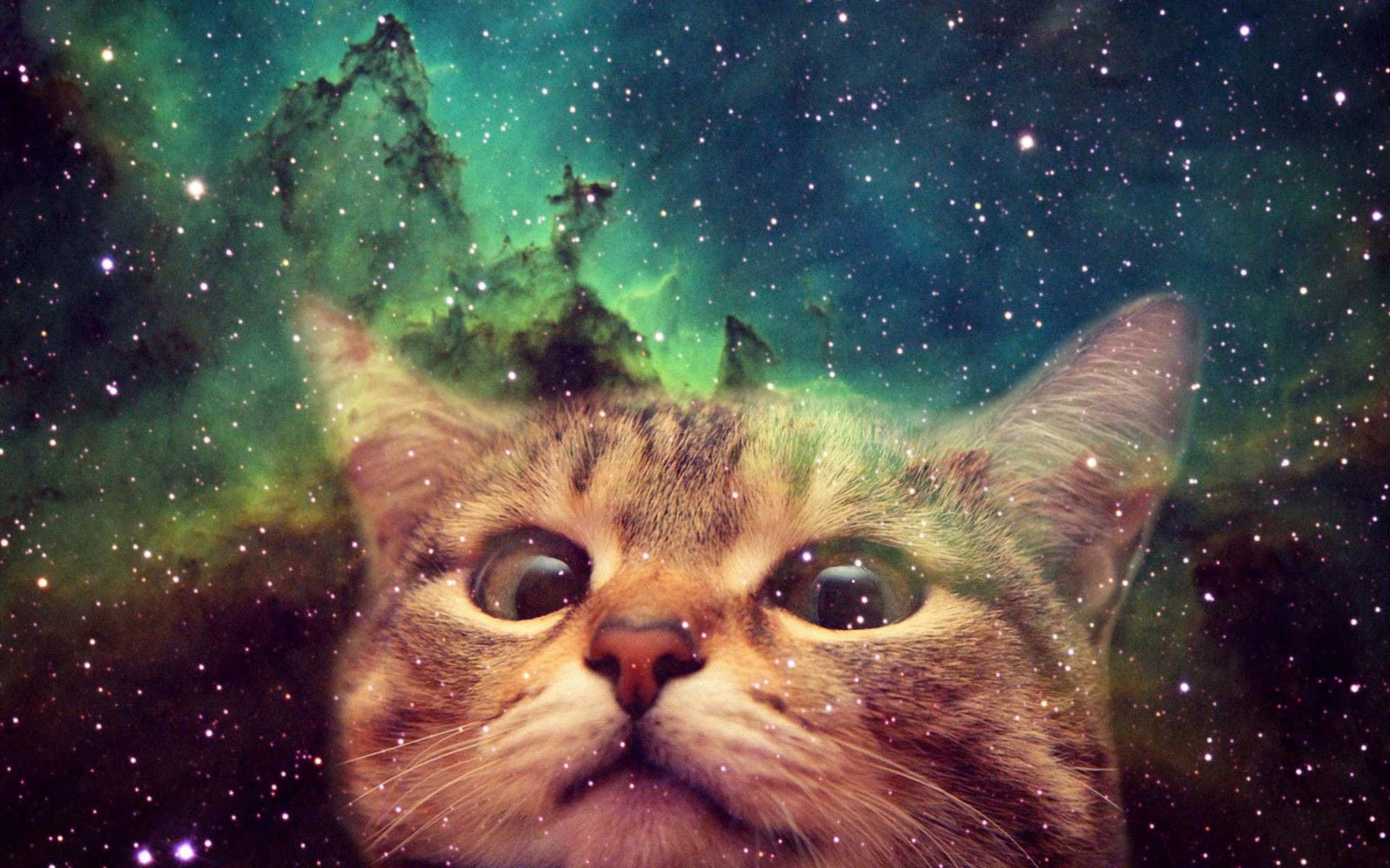 银河可爱猫咪脸 壁纸