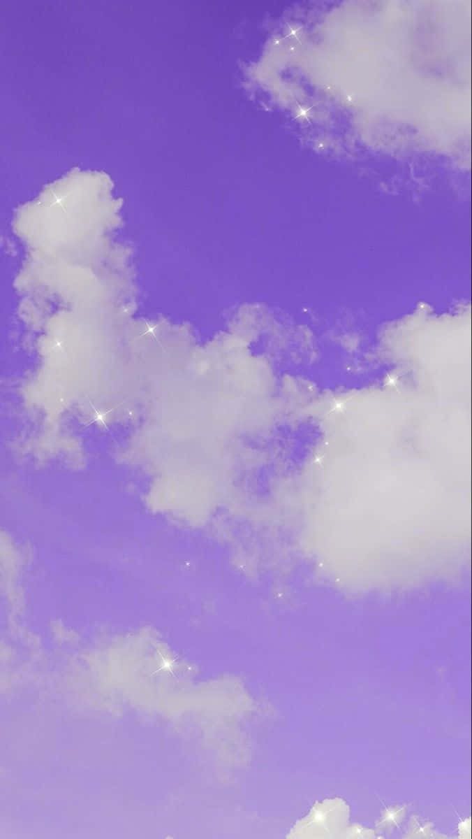 闪耀云彩薰衣草淡紫美学背景 壁纸
