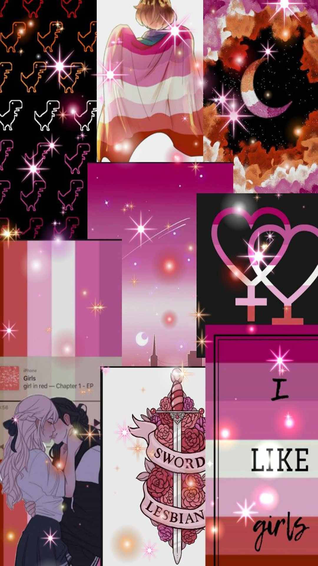 闪耀女同美学拼贴 壁纸