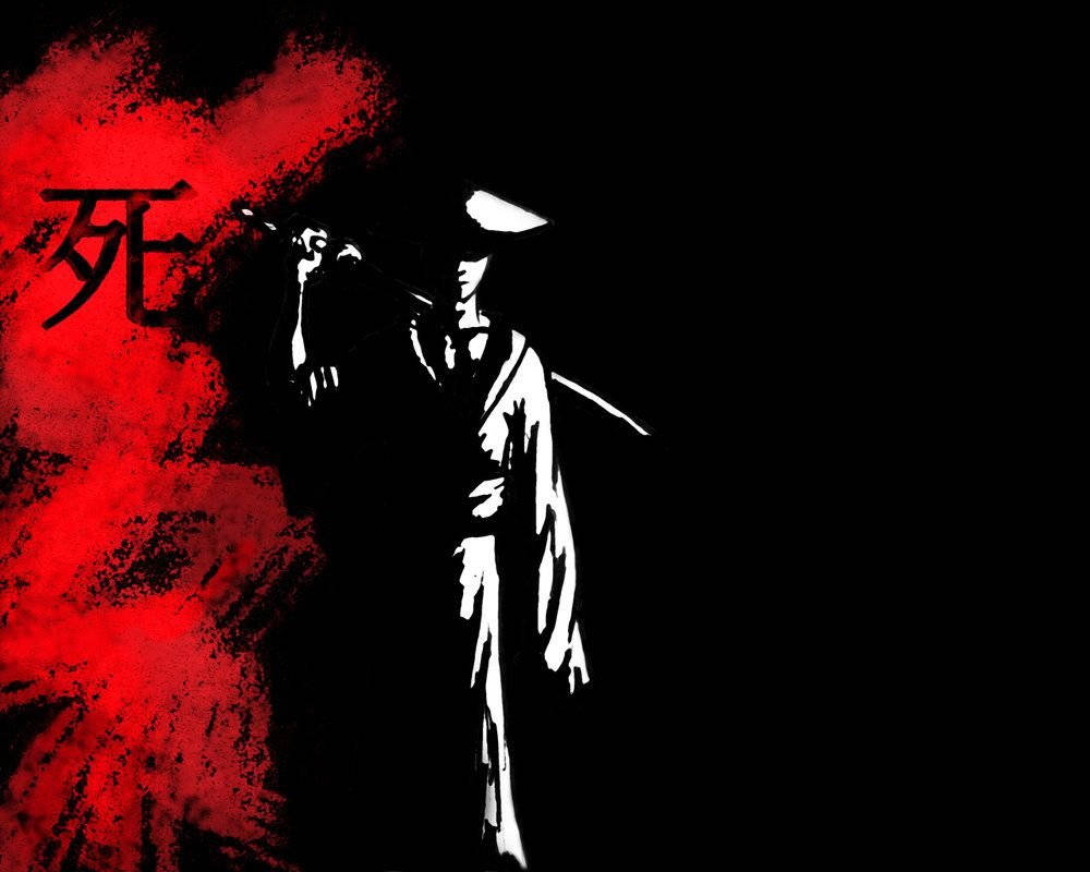 阴影中的日本武士 壁纸