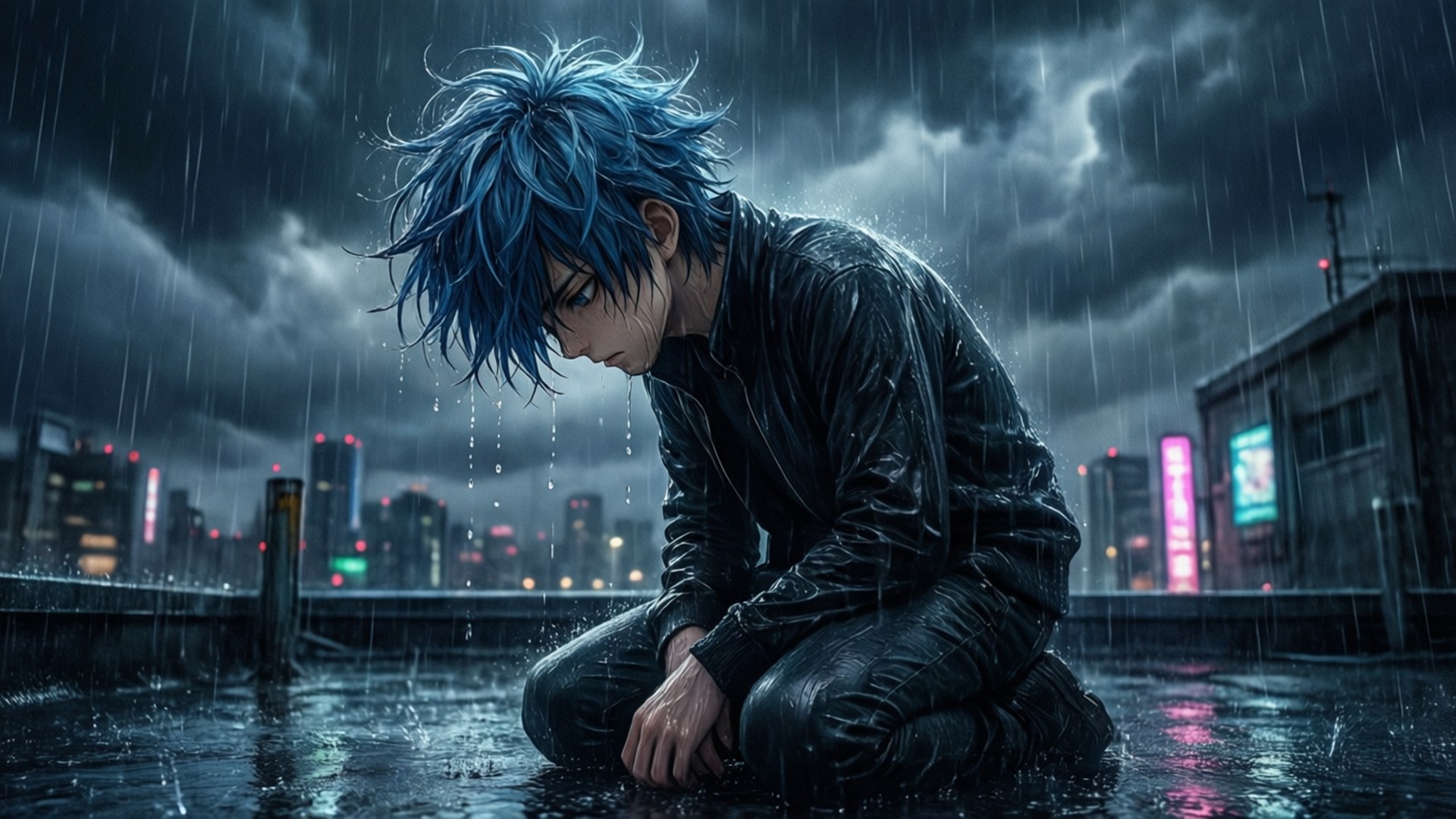 雨中的屋顶 壁纸