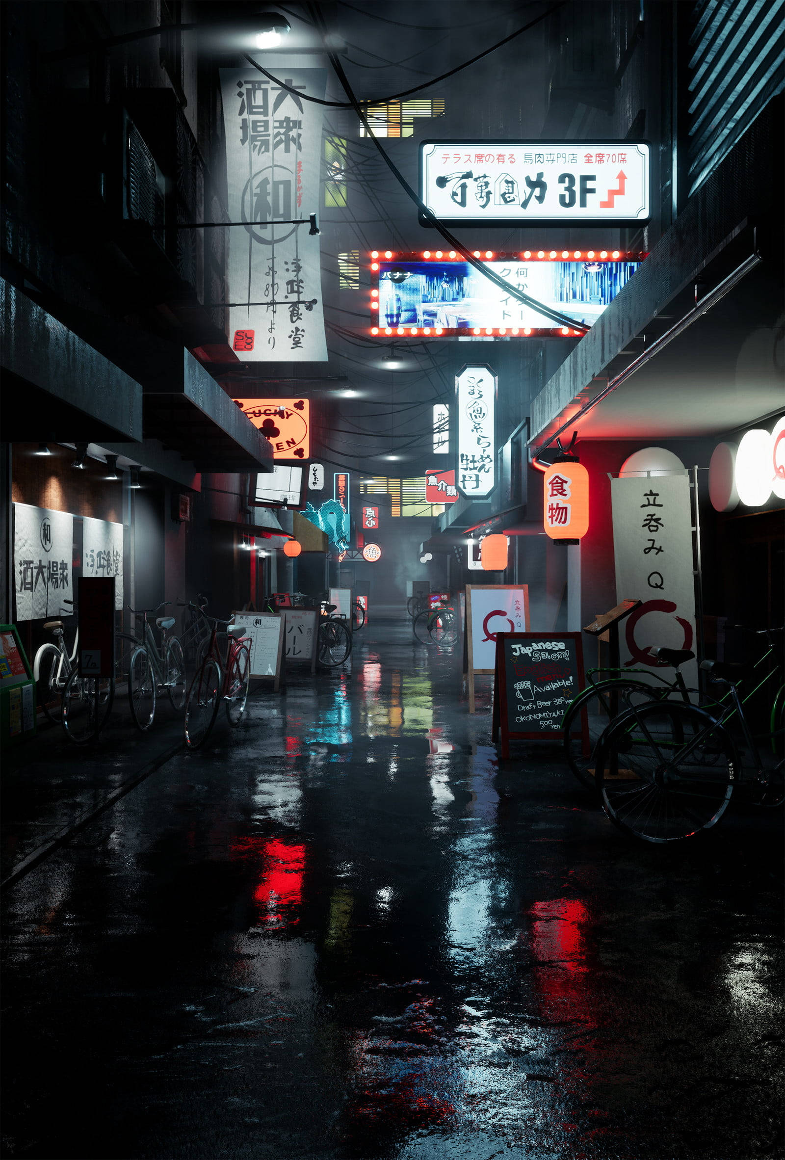 雨夜日本4K 壁纸