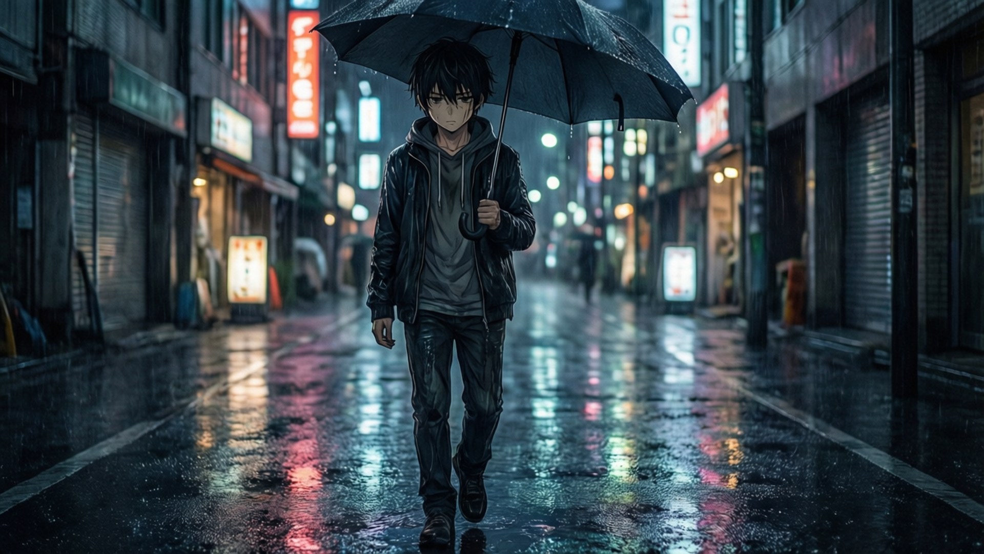 雨夜漫步 壁纸