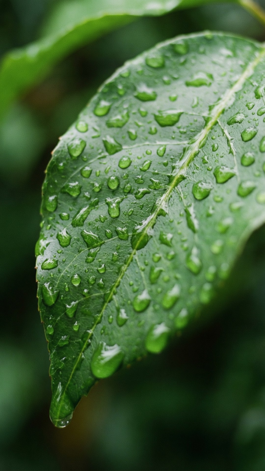 雨滴叶片微距 壁纸