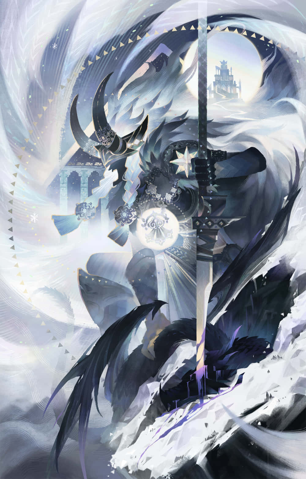 雪中持剑的恶魔 壁纸