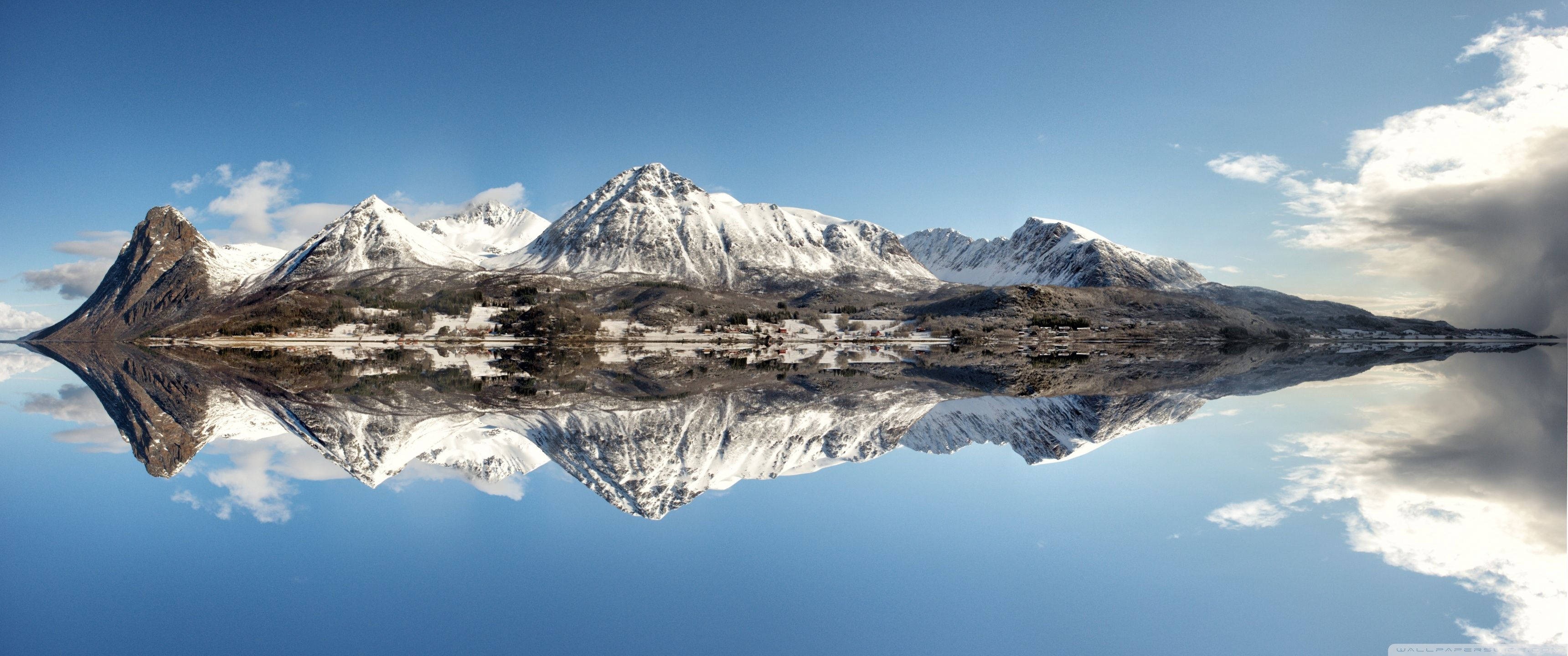 雪山壮丽倒影 壁纸