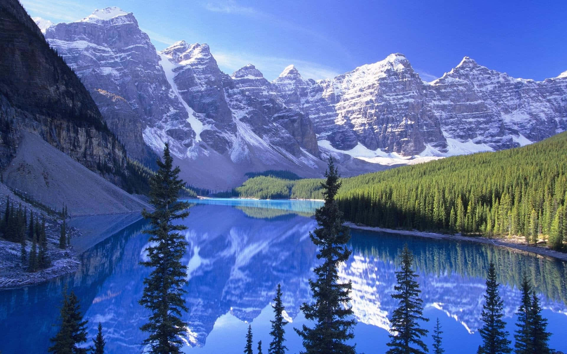 雪山湖泊风景图 壁纸
