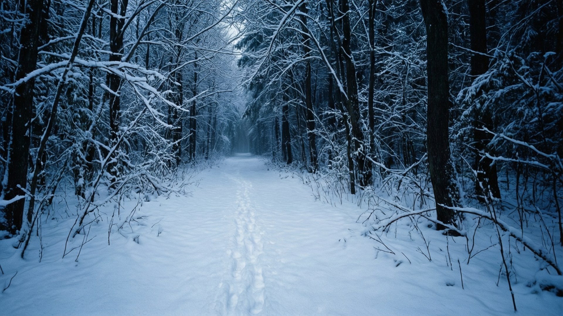 雪林深处 壁纸
