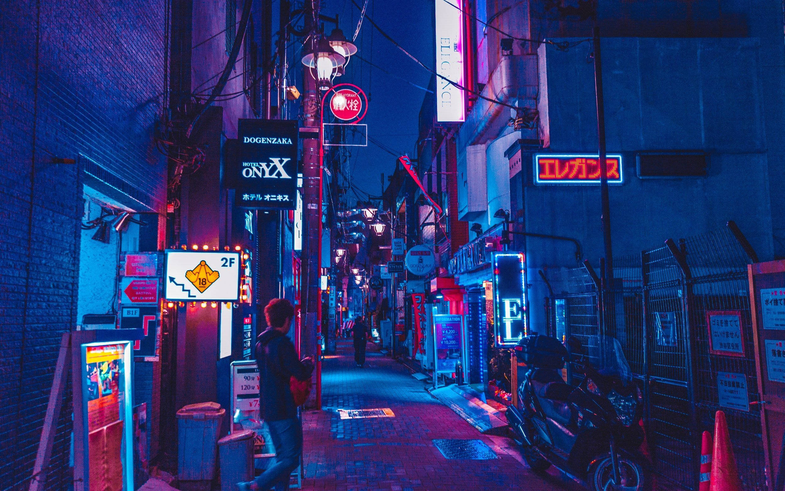 霓虹动漫小巷夜景城市 壁纸