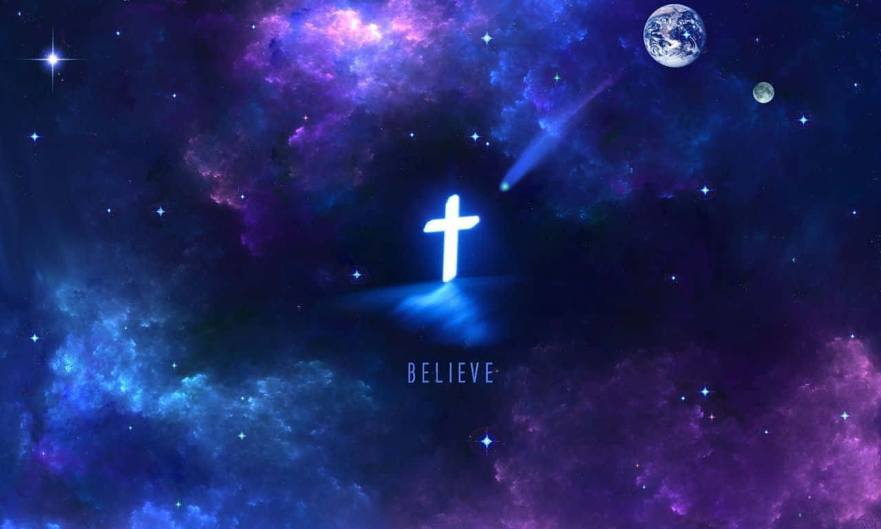 霓虹十字星系信仰 壁纸