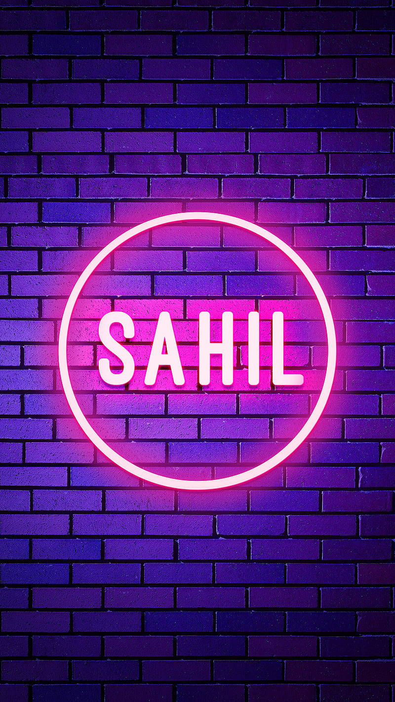霓虹发光Sahil名字 壁纸