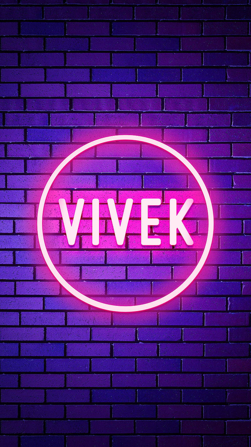 霓虹发光Vivek名字 壁纸