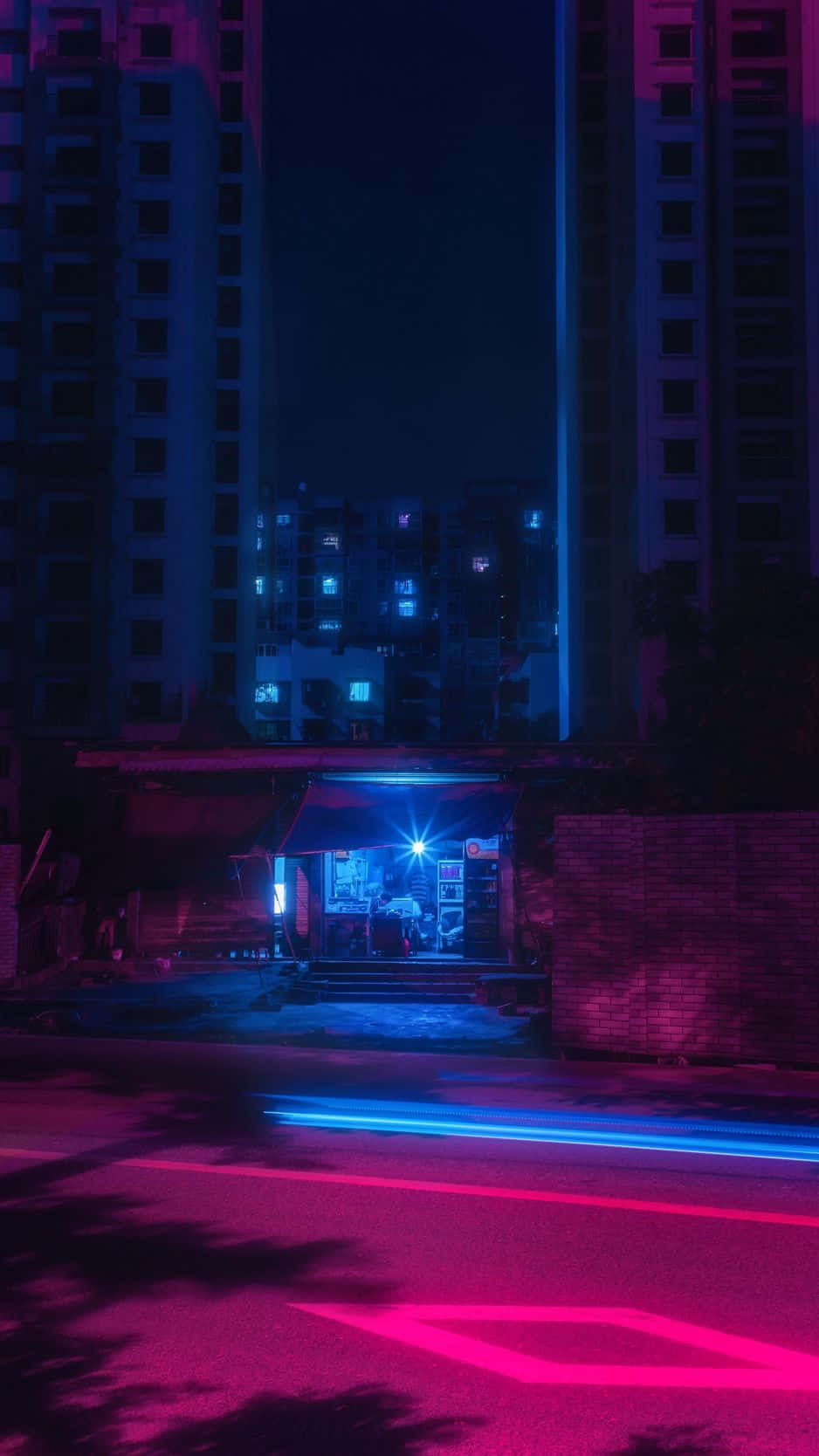 霓虹城市背景 壁纸