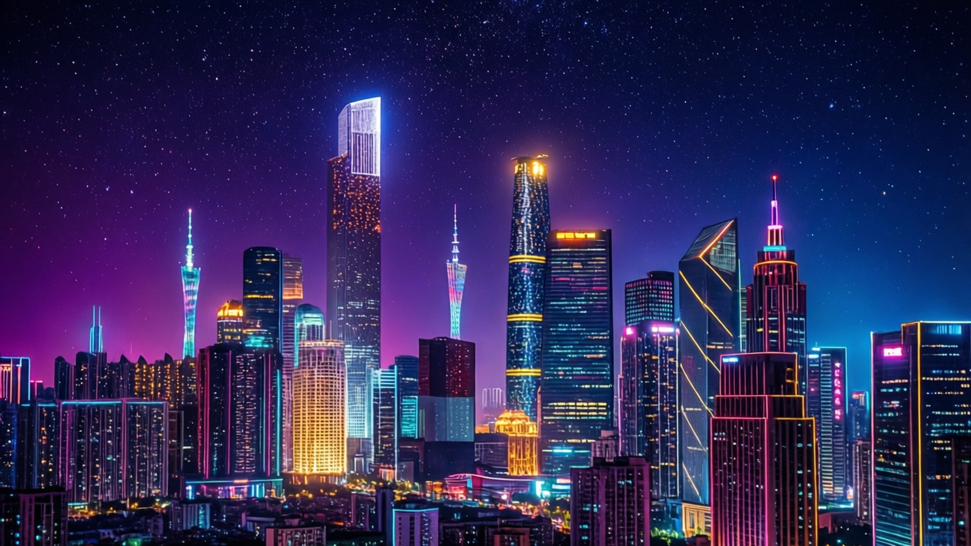霓虹天际线 壁纸