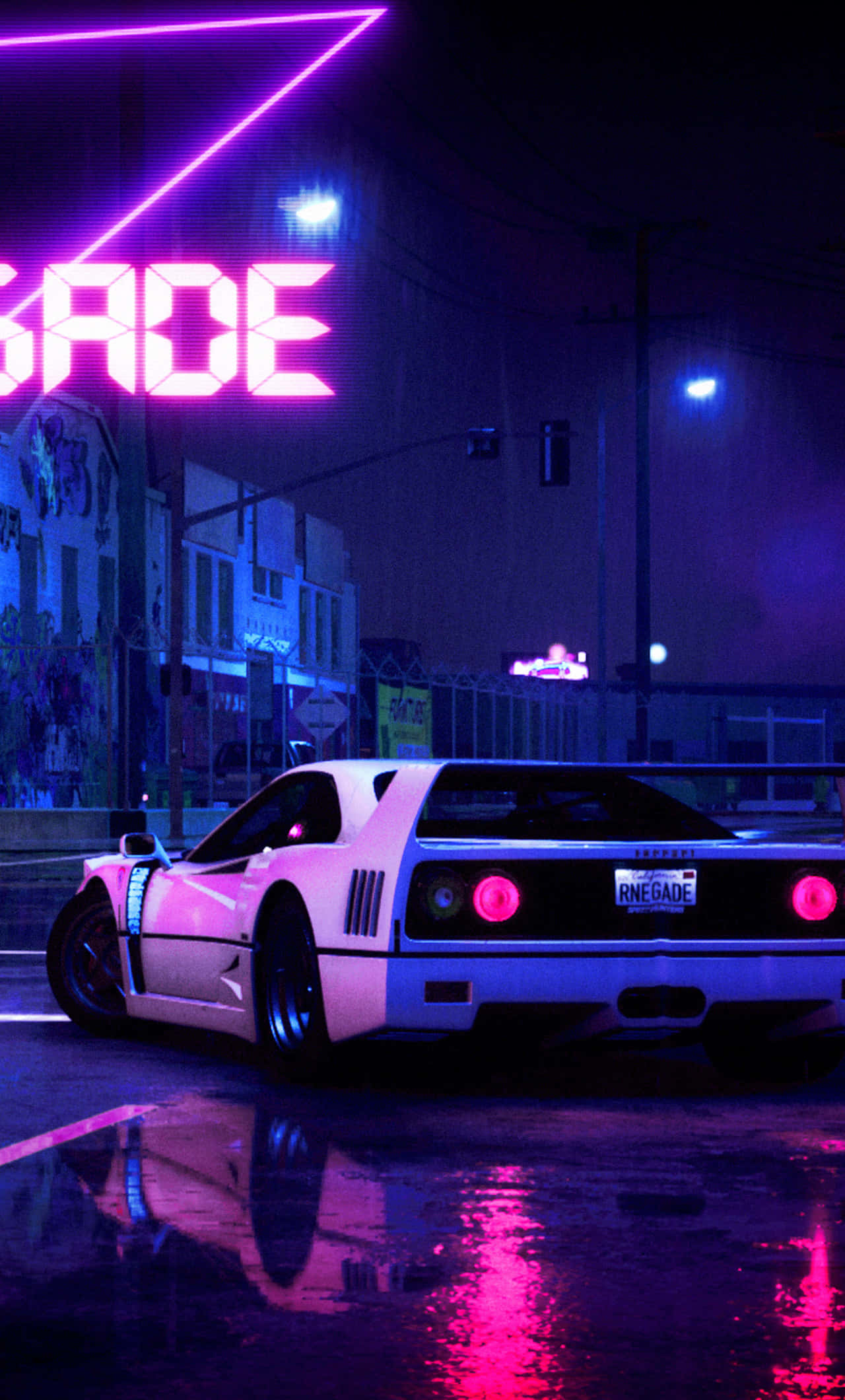 霓虹灯牌写着“Savage” 壁纸