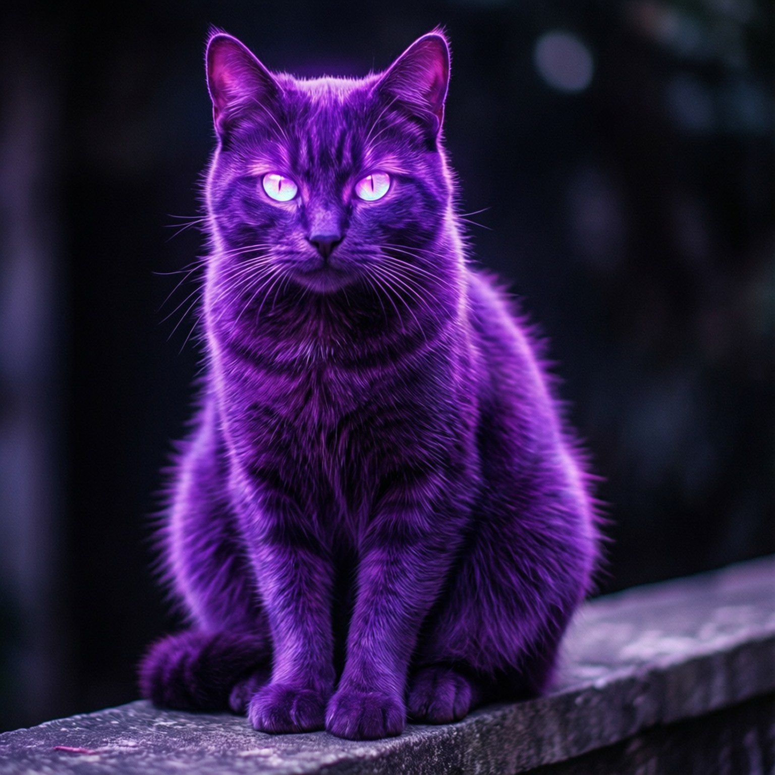 霓虹紫猫 壁纸