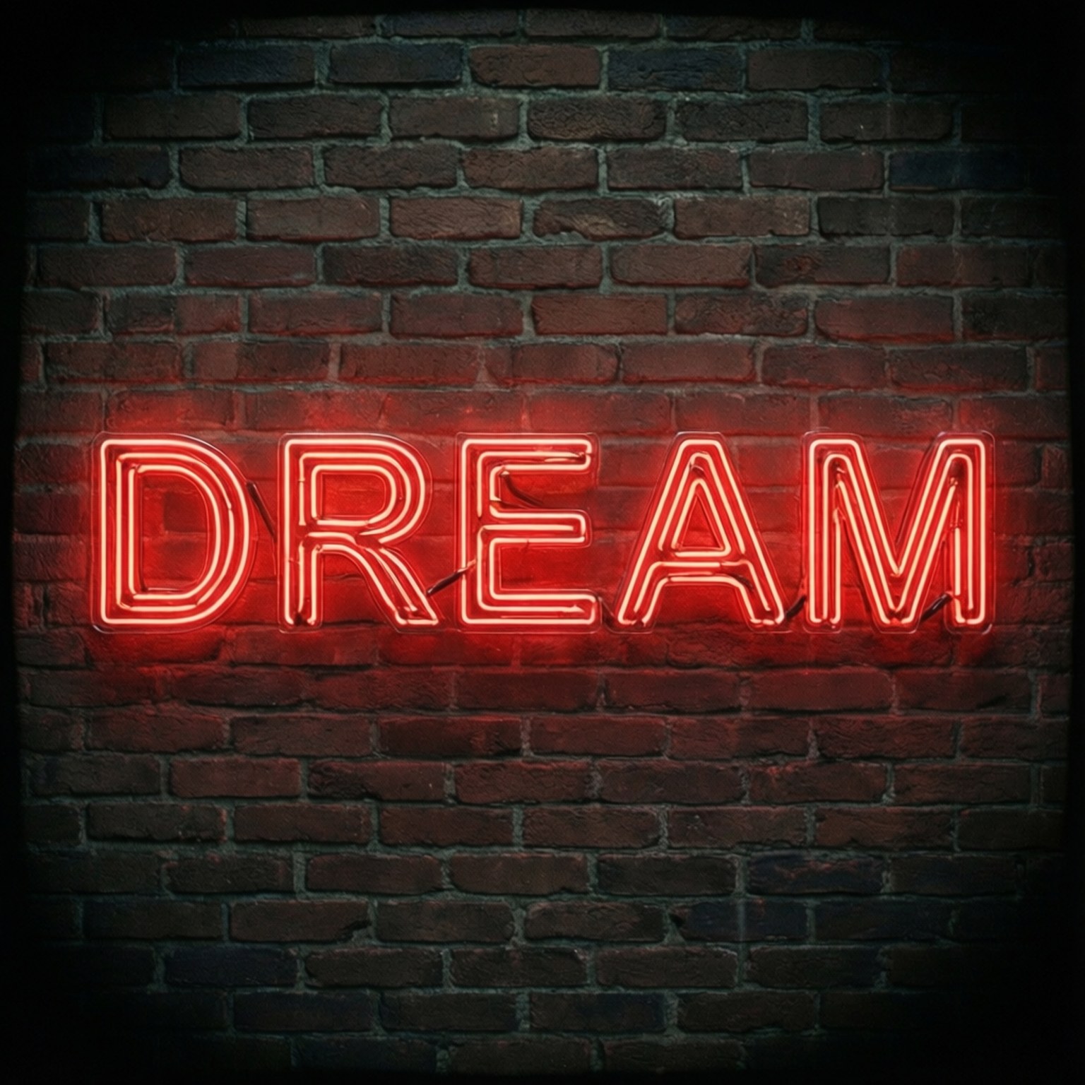 霓虹红 'DREAM' 招牌 壁纸
