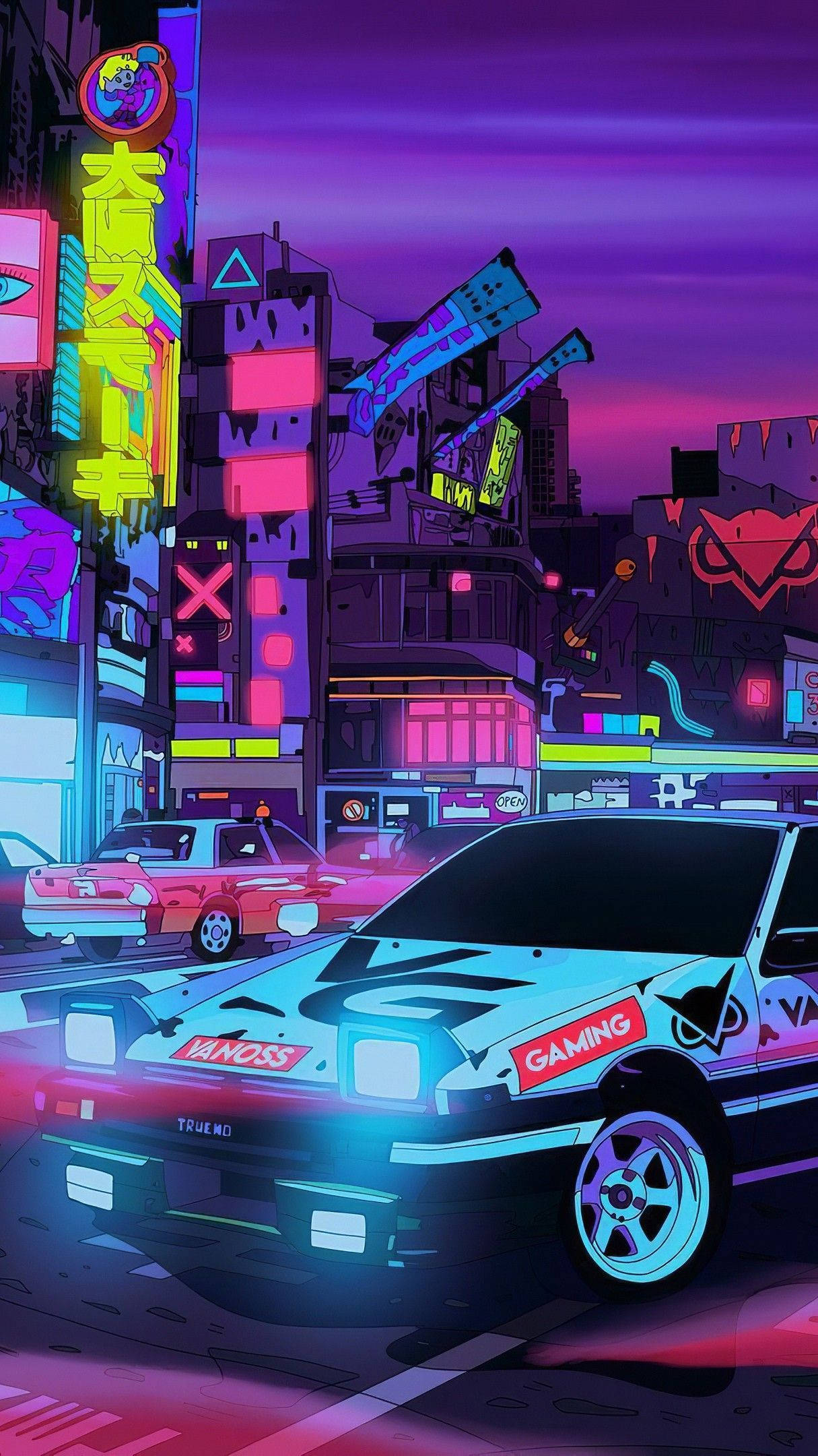 霓虹美学JDM跑车展现活力夜生活 壁纸