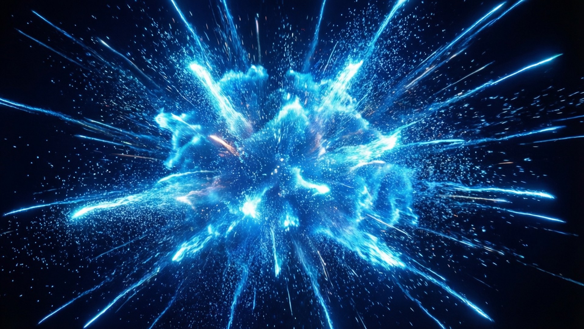霓虹蓝爆裂 壁纸