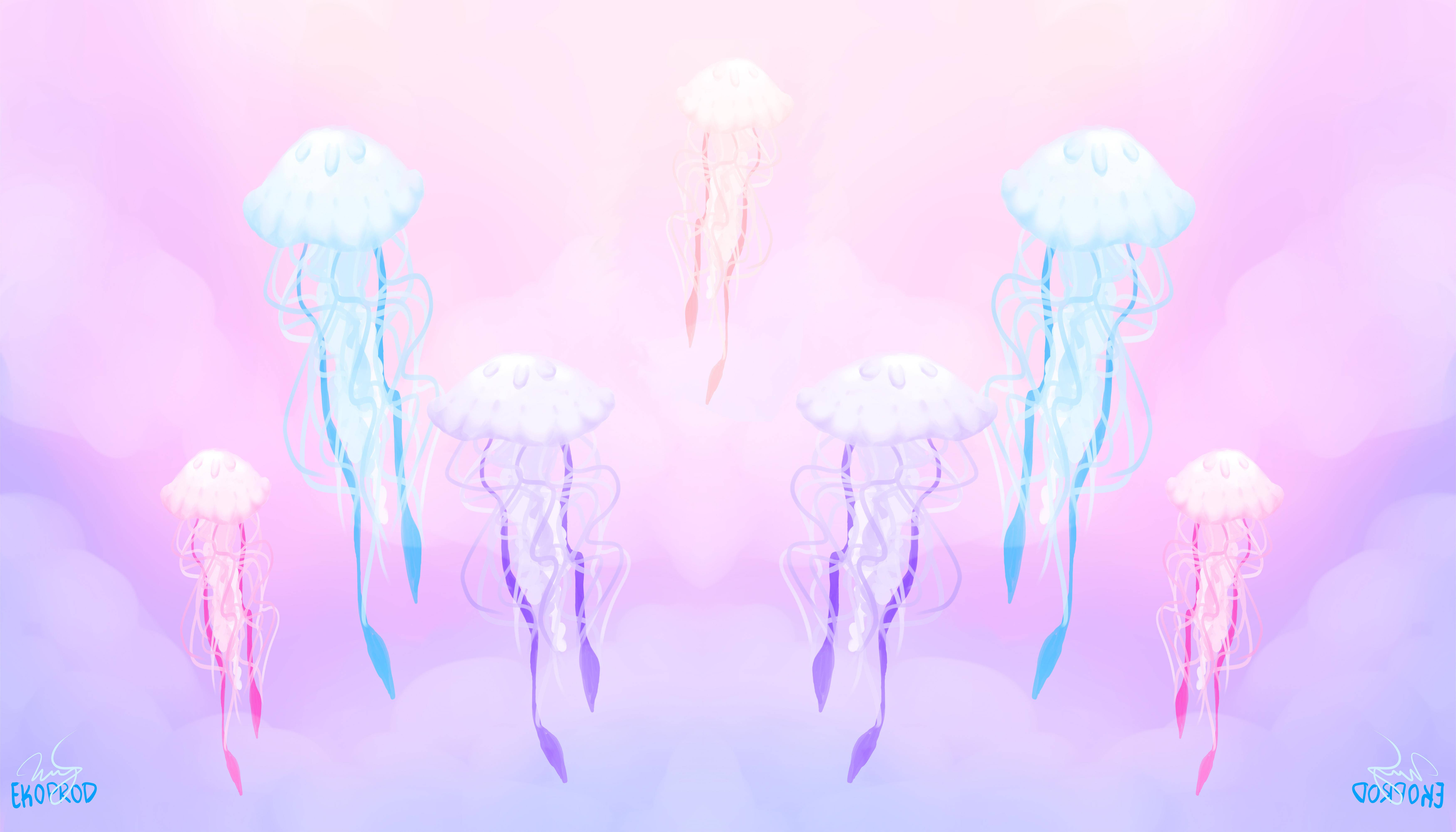 霓虹血浆艺术水母 壁纸