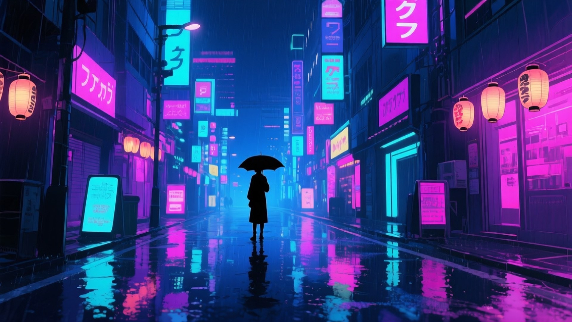 霓虹雨城 壁纸