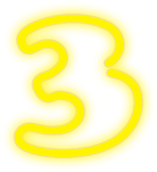 霓虹黄数字三 壁纸