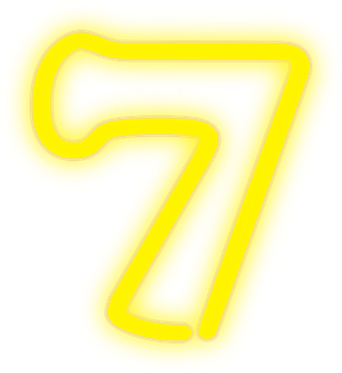 霓虹黄色数字七 壁纸