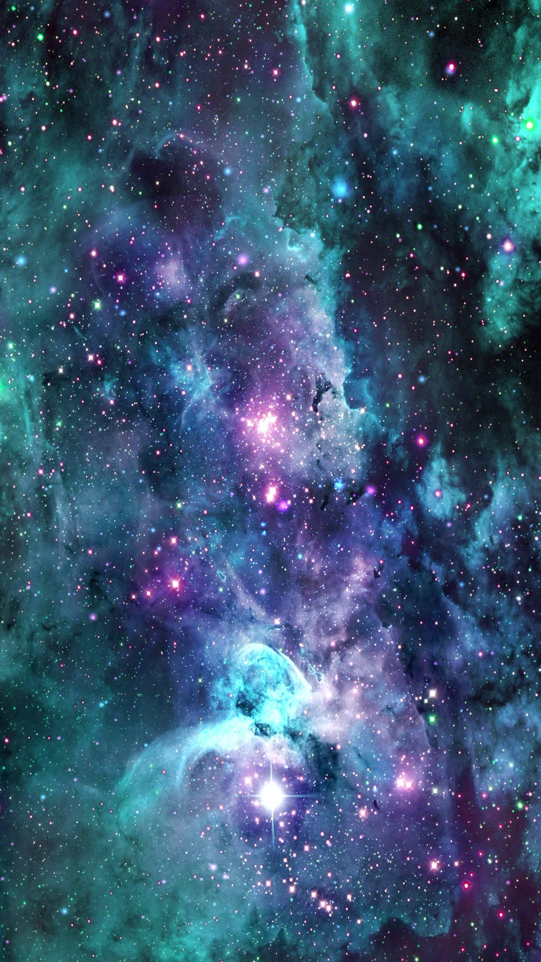 青绿与紫色星系动态壁纸 — 星系 壁纸