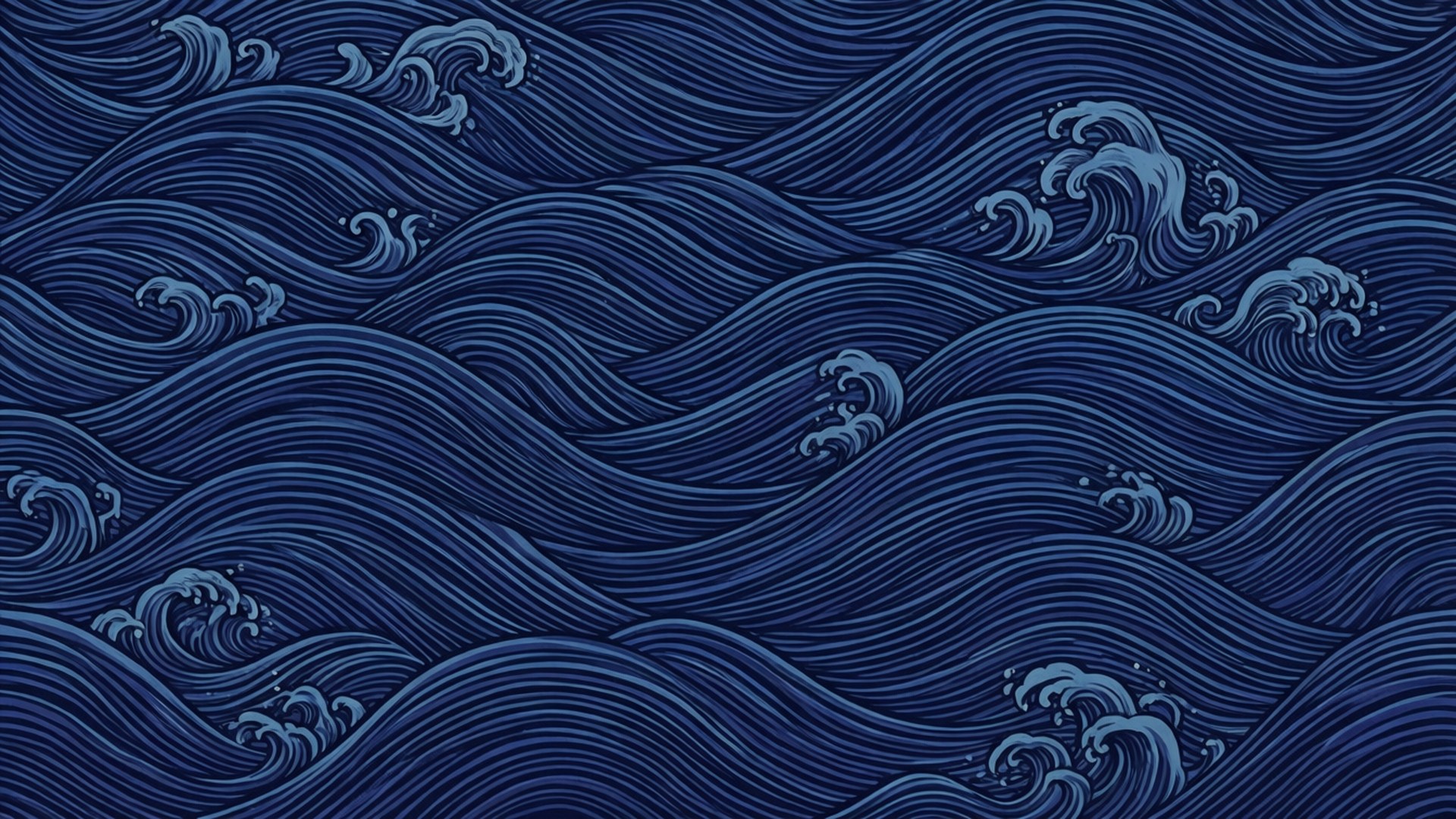 风格化蓝色波浪 壁纸