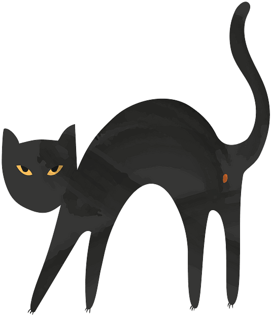 风格化黑猫插画 壁纸