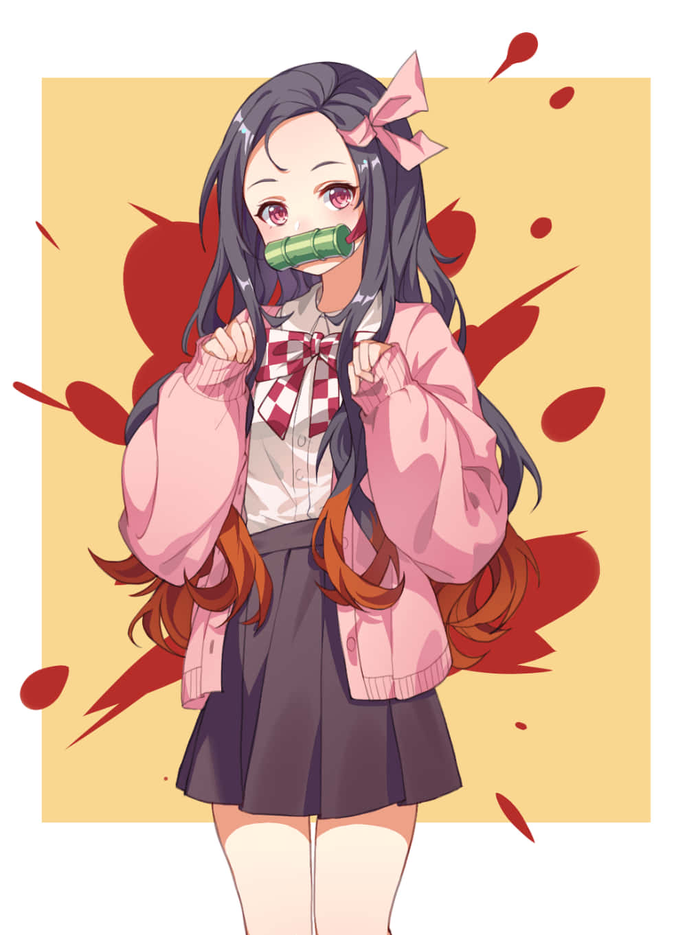 鬼灭之刃可爱灶门祢豆子唯美插画