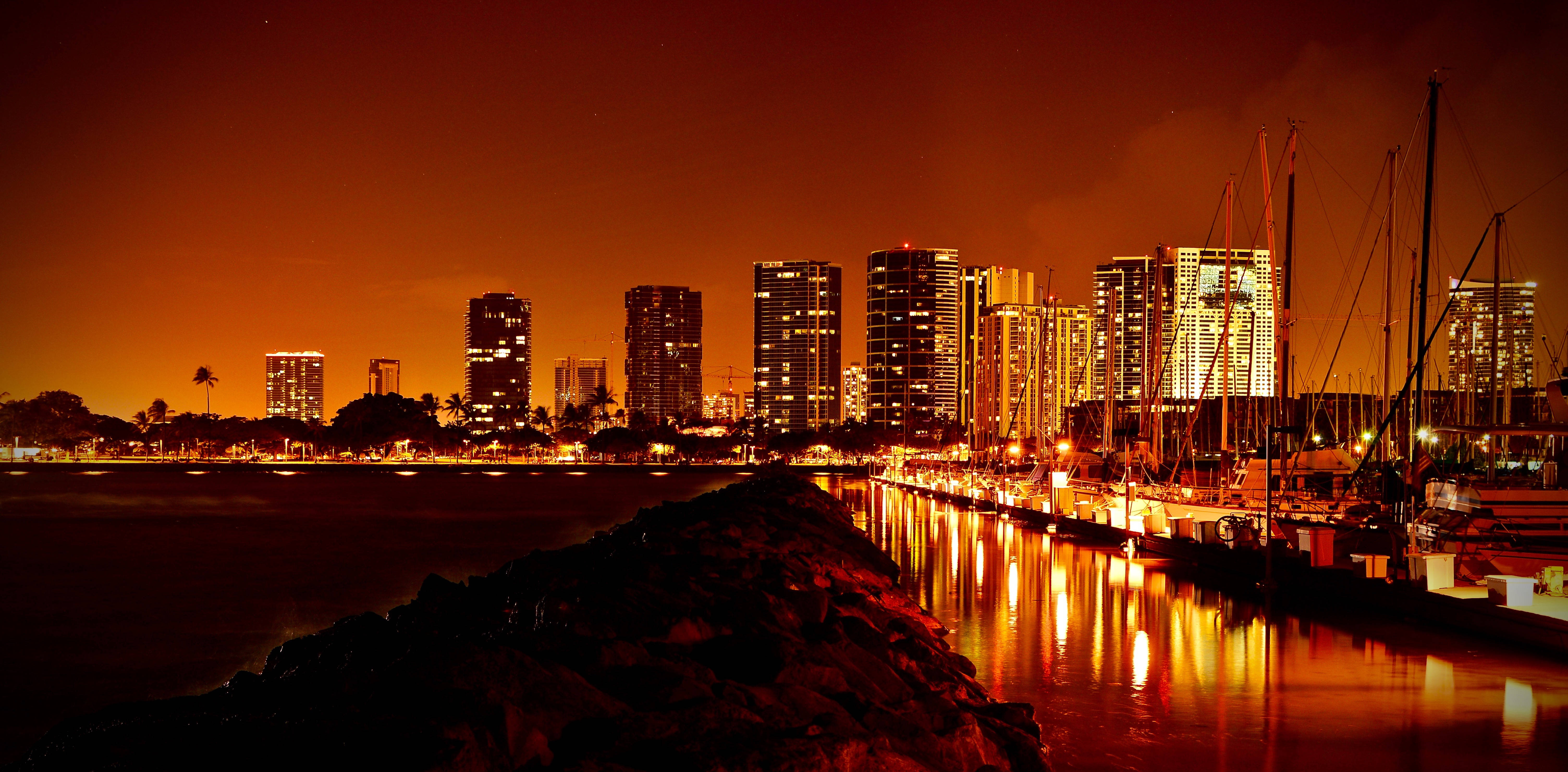魔幻城市夜景灯光 壁纸