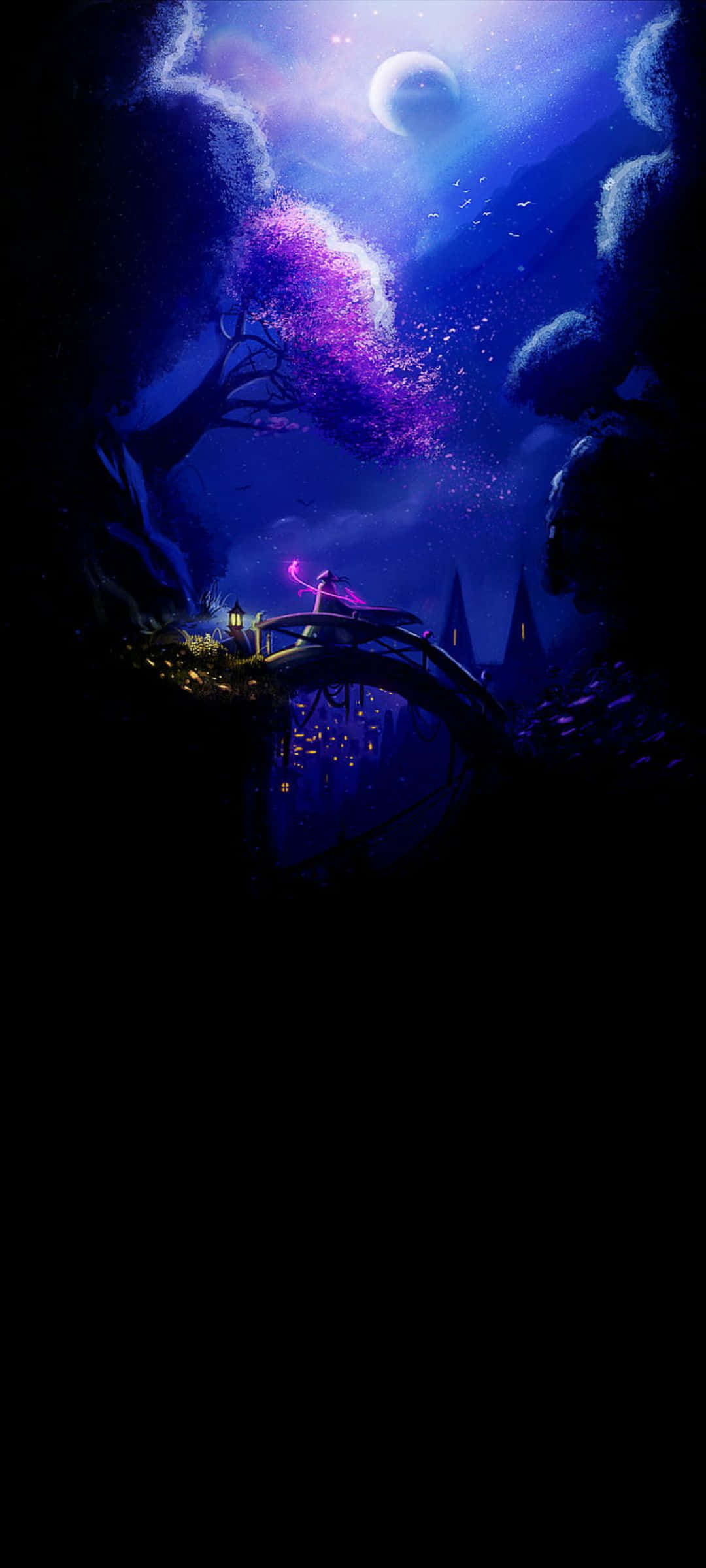魔法森林夜空 壁纸