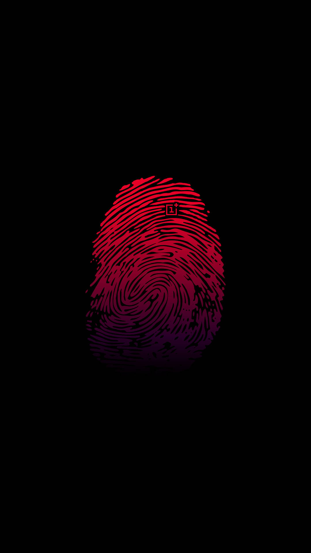 鲜艳的 OnePlus 红色指纹图像 壁纸