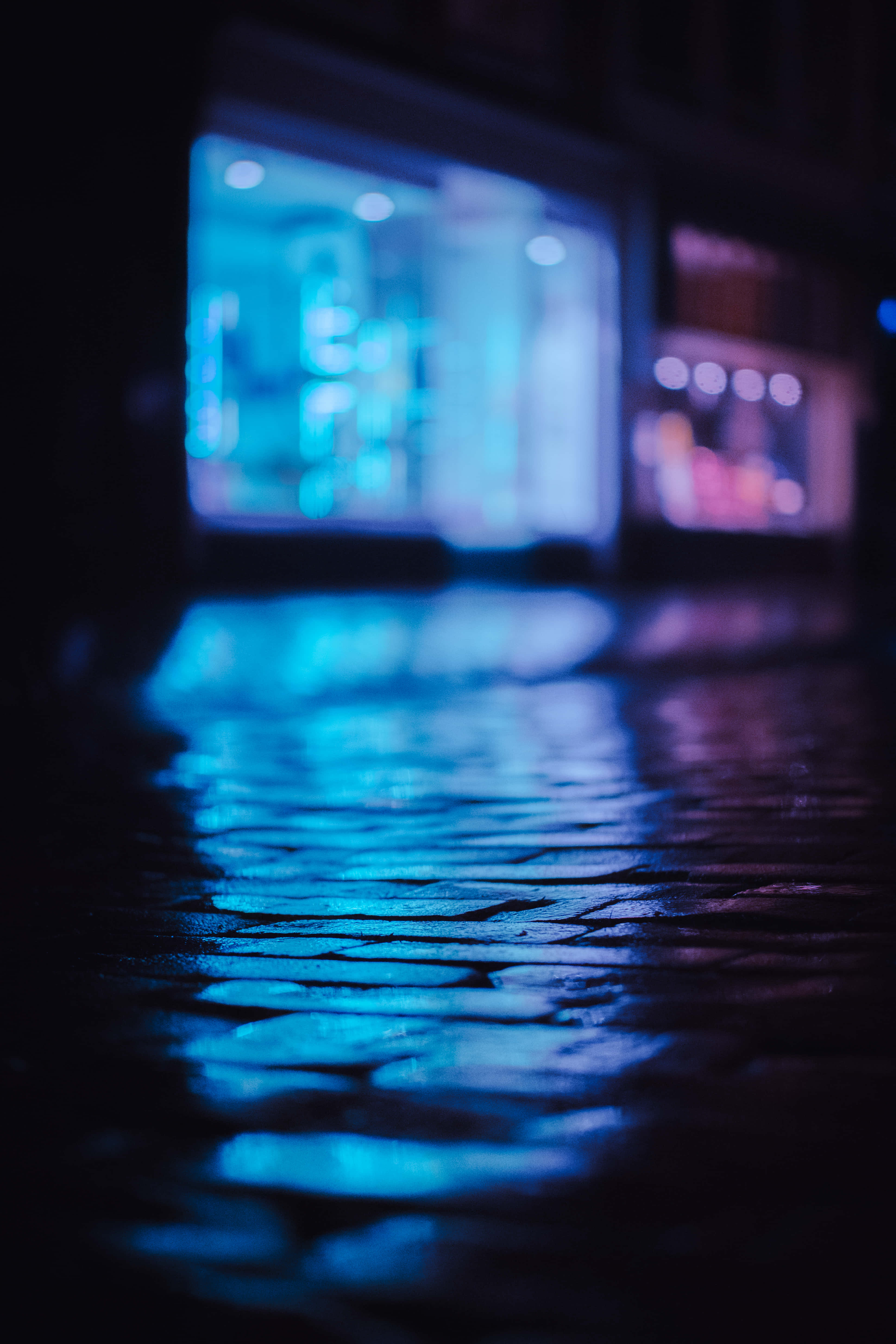 鲜艳的霓虹蓝背景 壁纸