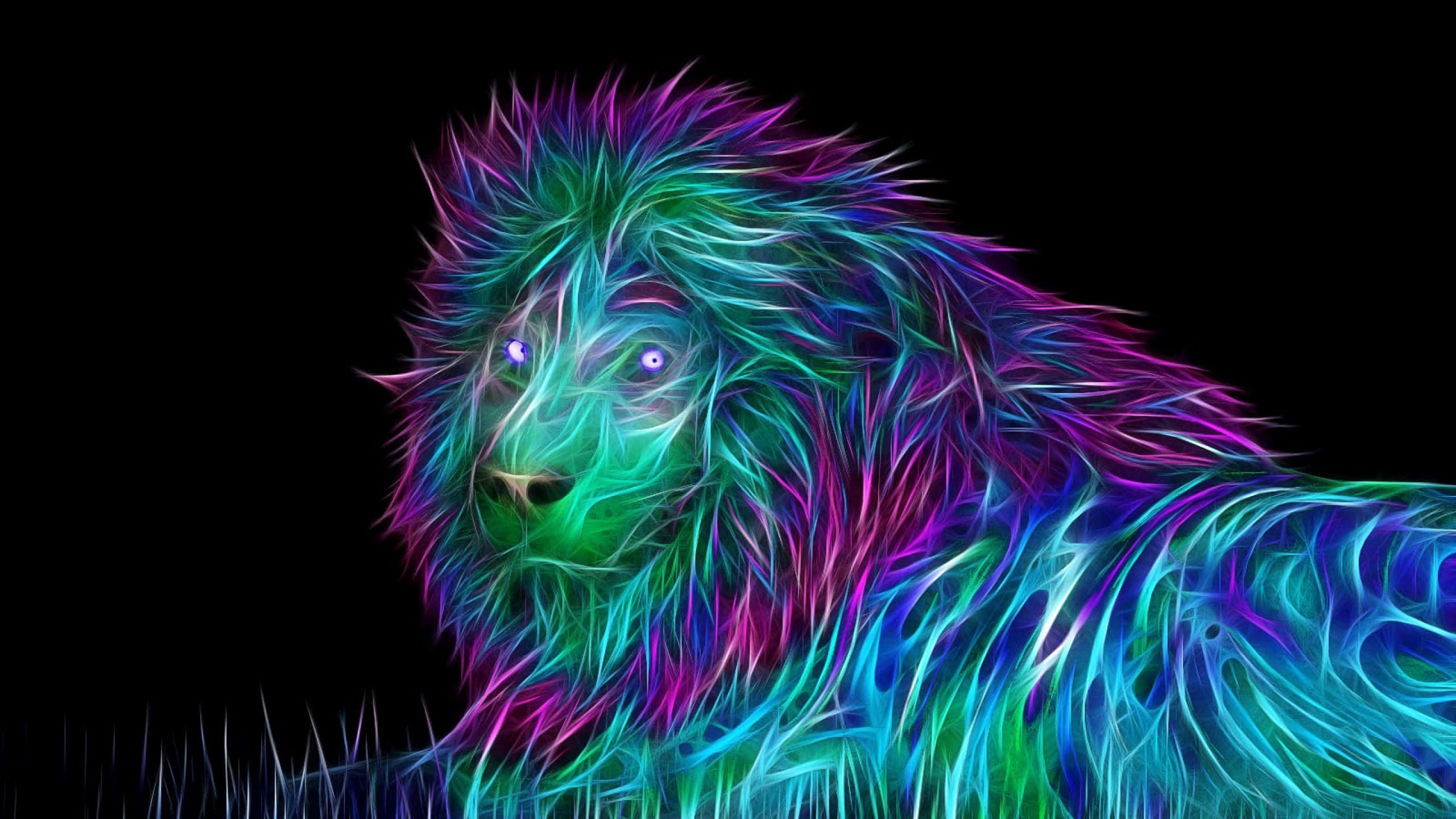 鲜艳霓虹动物艺术画 壁纸
