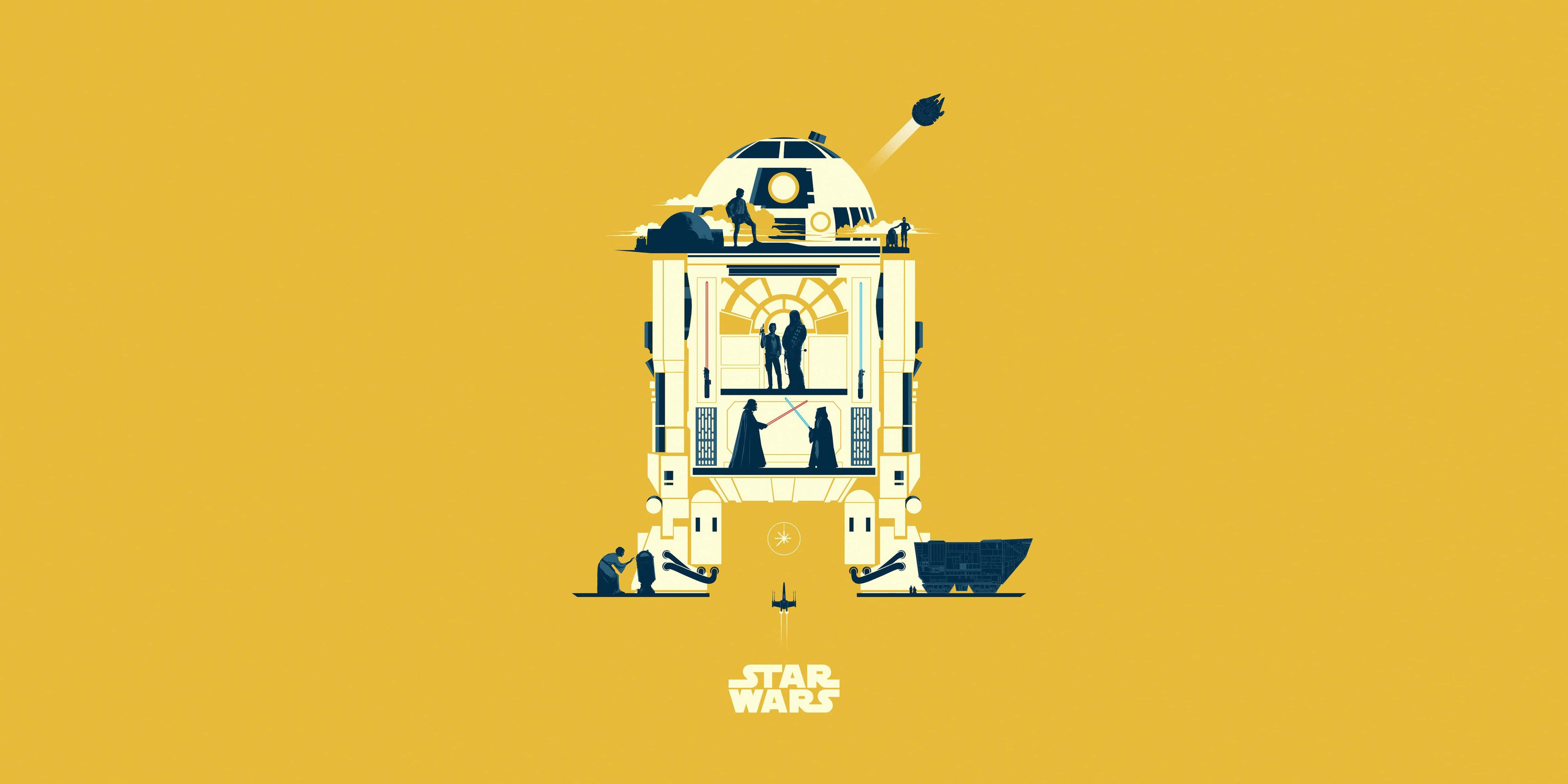 黄色R2-D2 iPad壁纸 壁纸