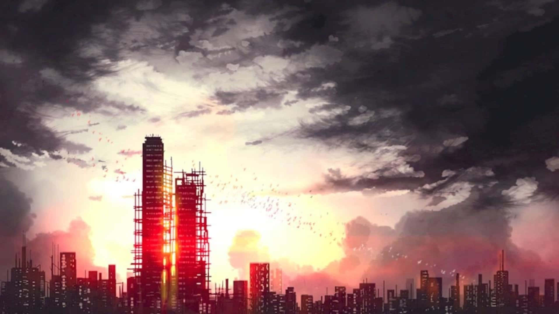 黑暗城市阴霾天际线 壁纸