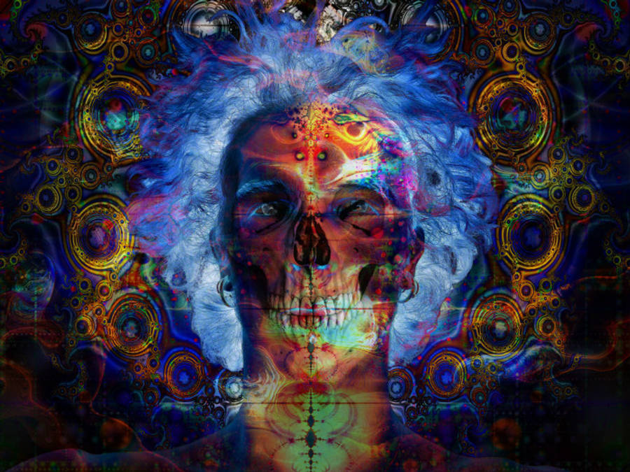 黑暗迷幻骷髅环 壁纸