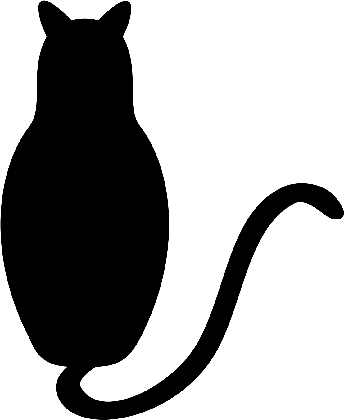 黑猫剪影图形 壁纸