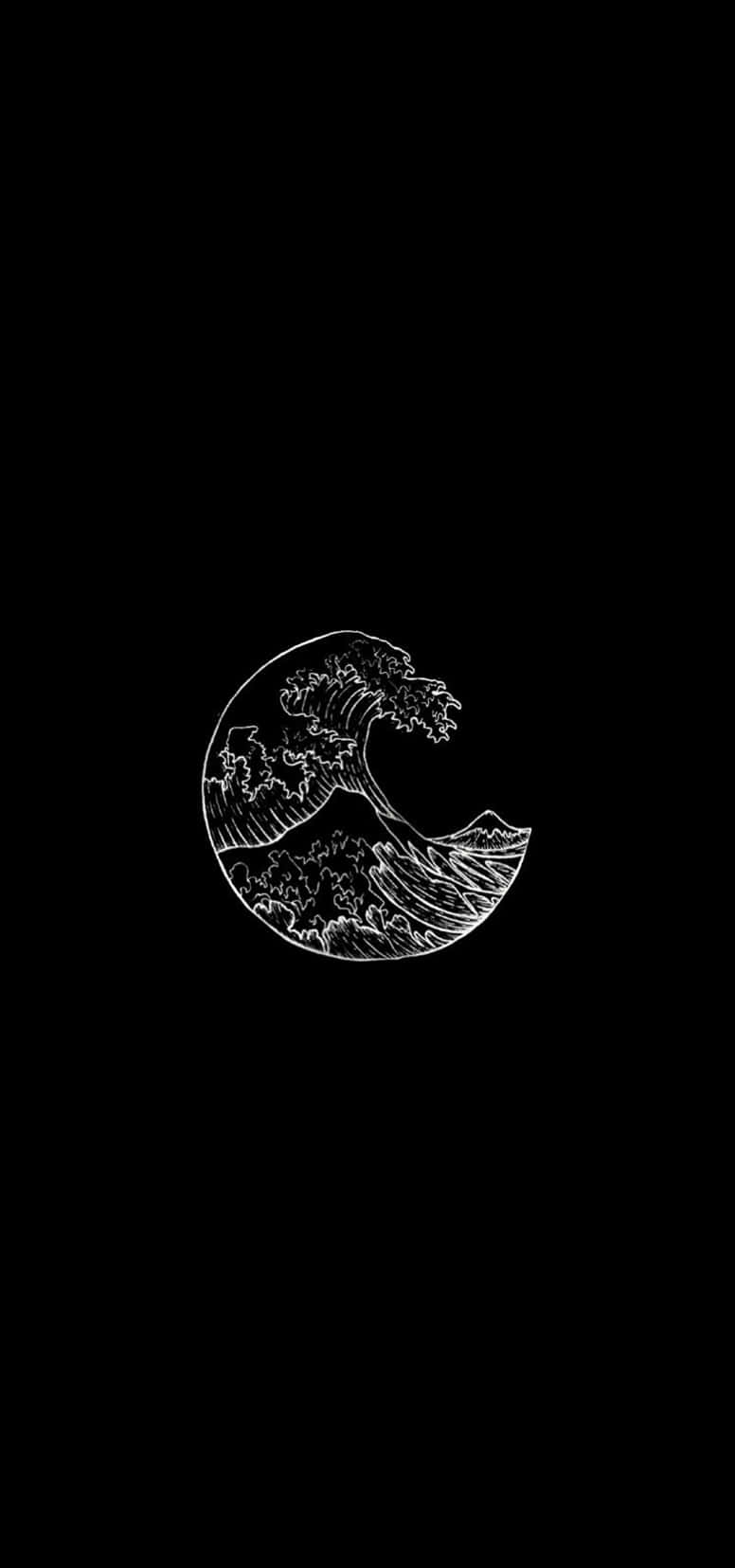 黑白美学巨浪艺术手机壁纸 壁纸