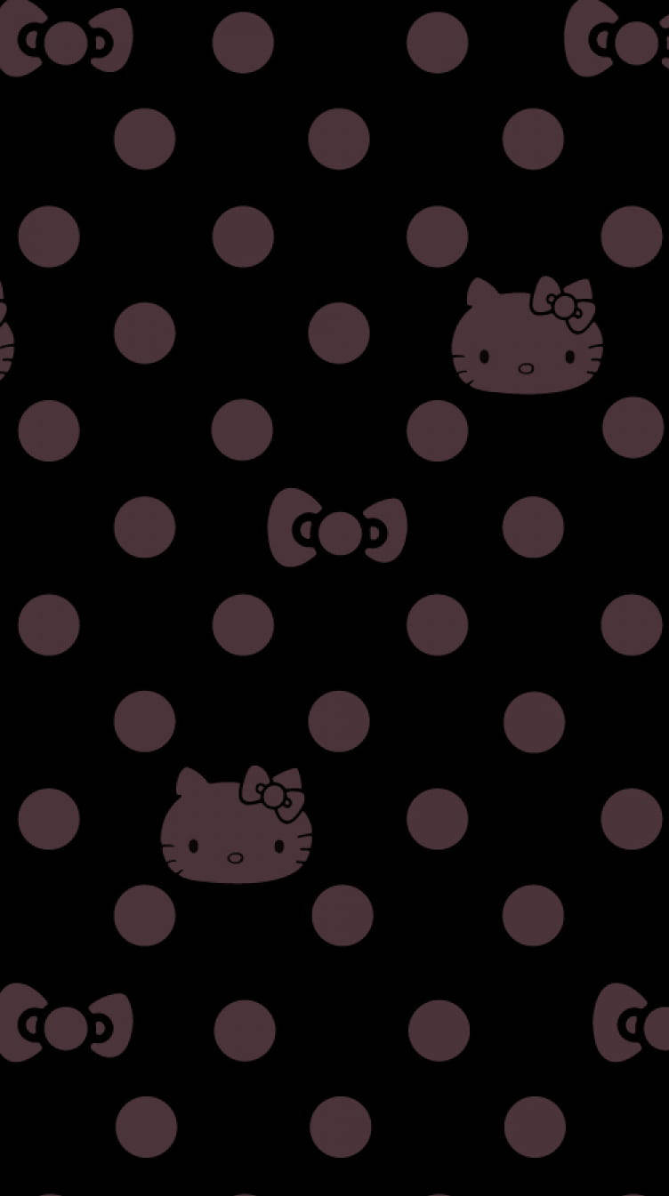 黑紫波点Hello Kitty 壁纸