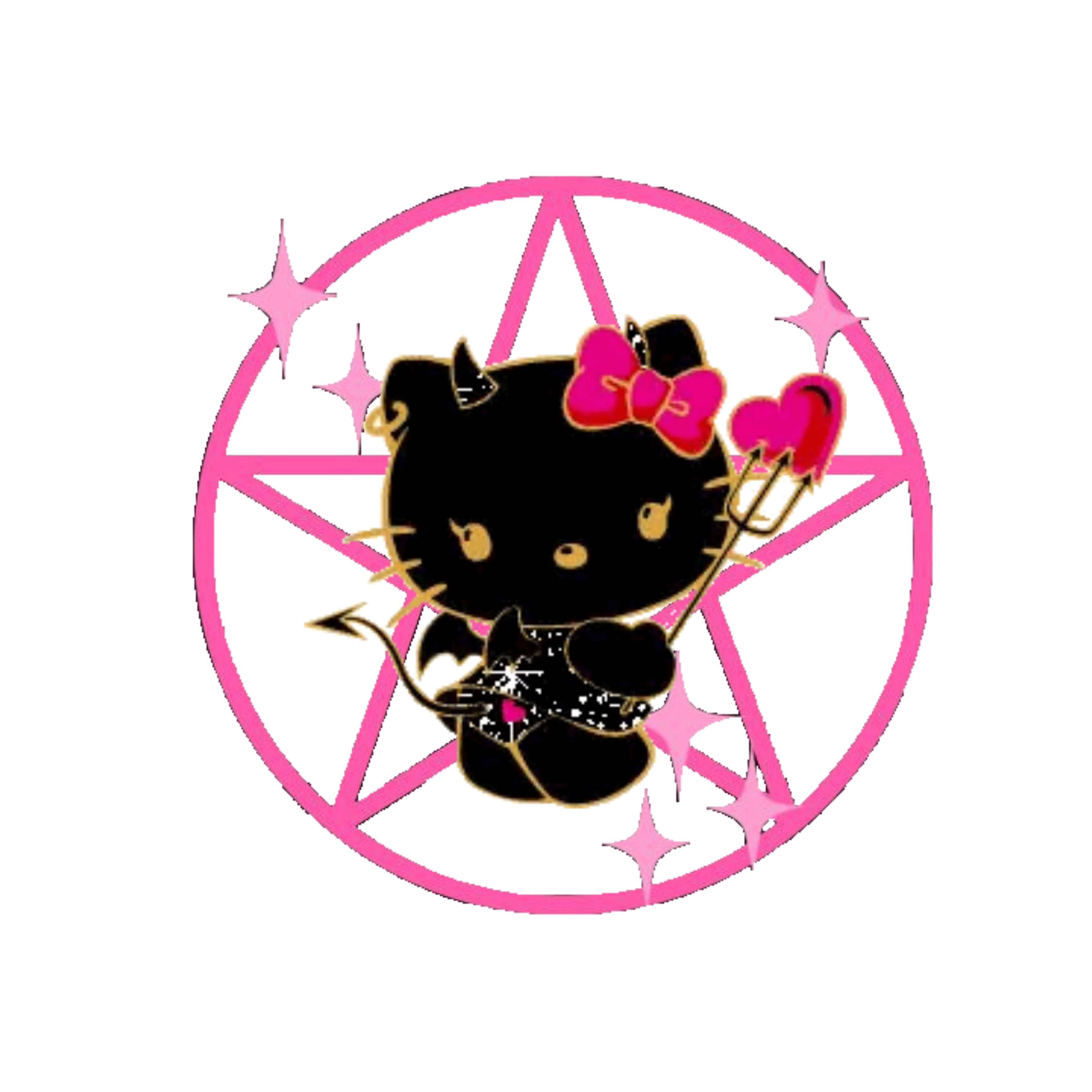 黑色Hello Kitty万圣节星星标志 壁纸