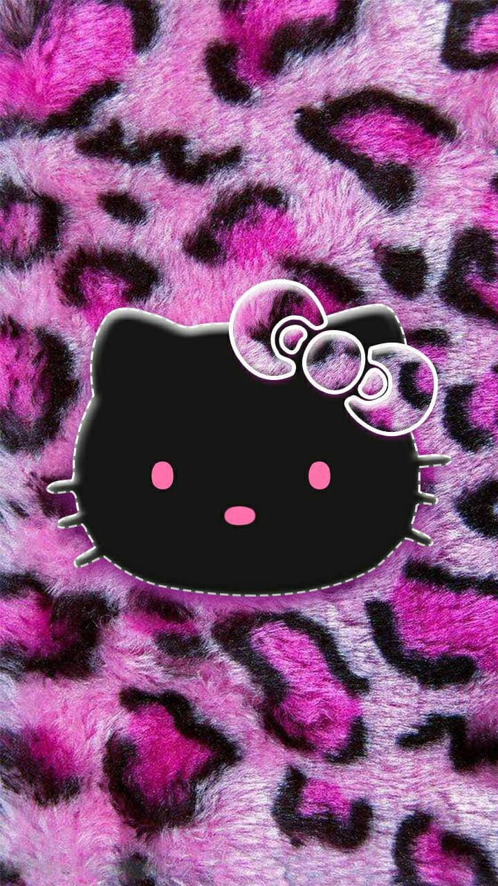 黑色Hello Kitty动物纹样 壁纸