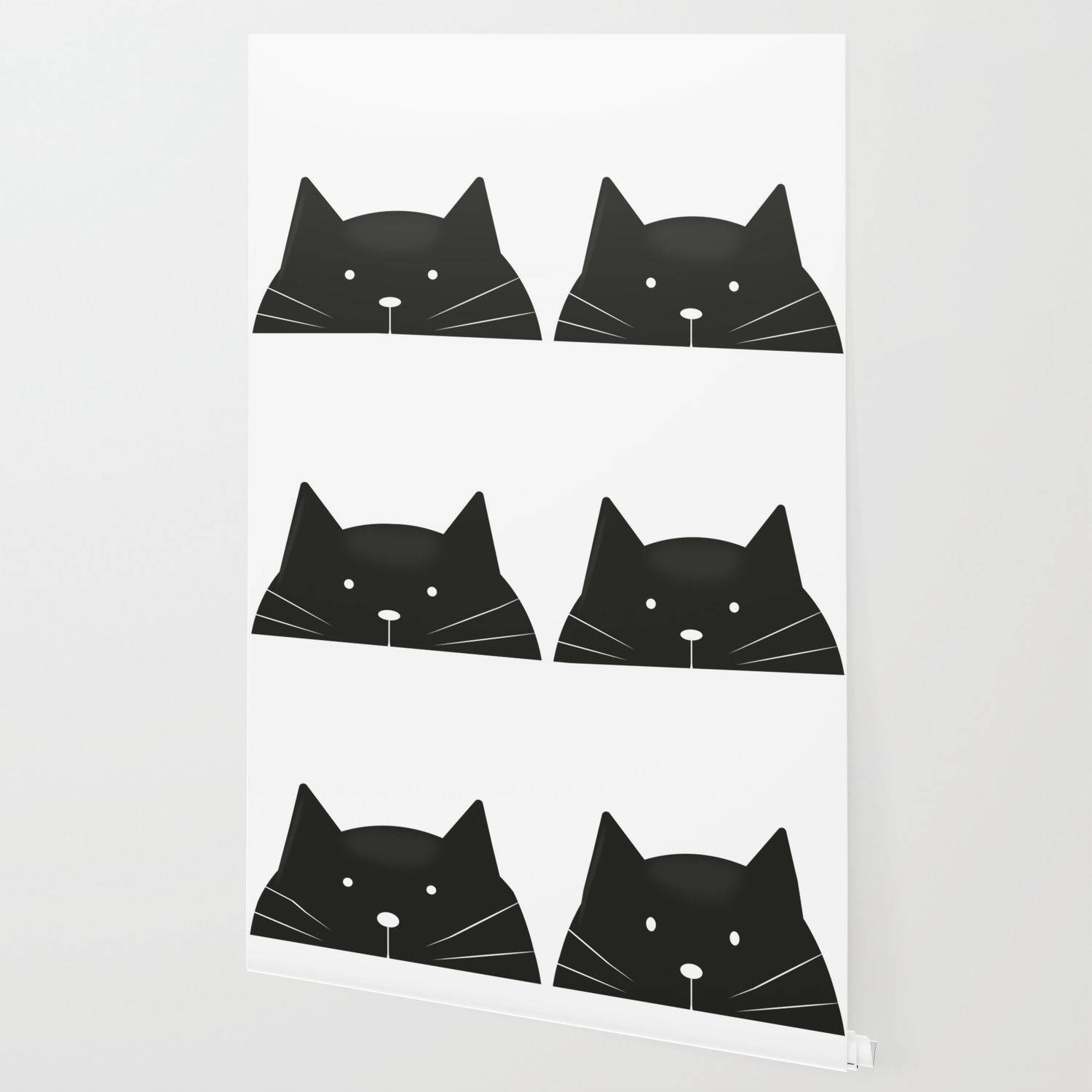 黑色卡通猫 壁纸