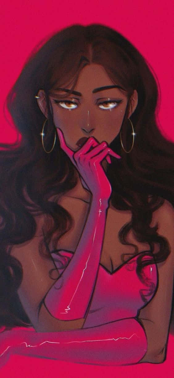 黑色坏女孩卡通 壁纸
