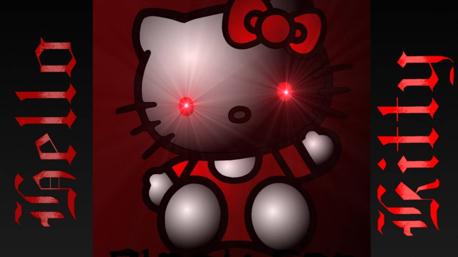 黑色红眼凯蒂猫 壁纸