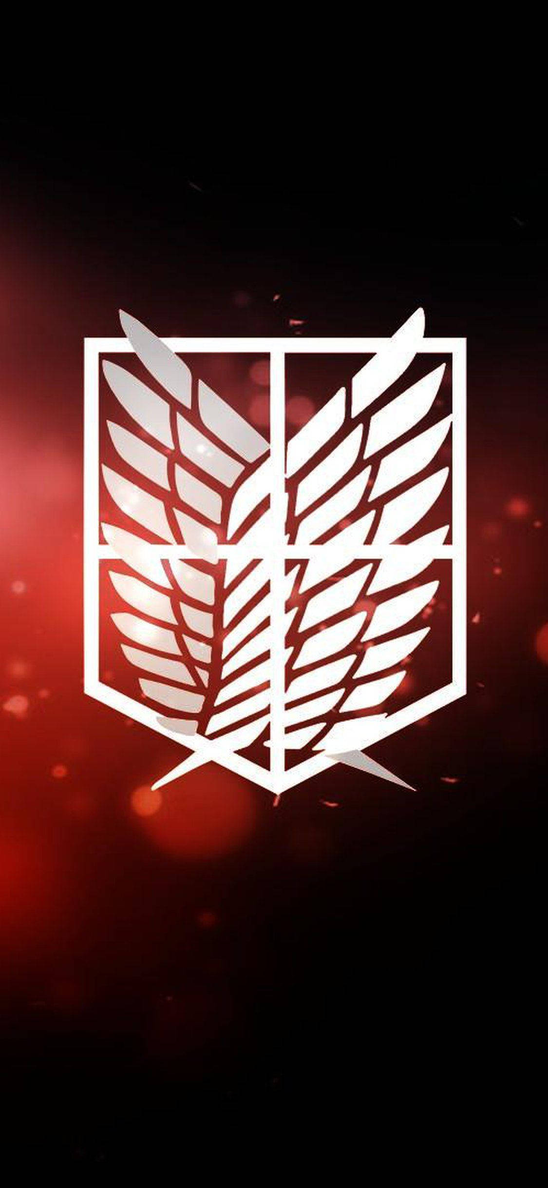黑色红色进击的巨人标志 壁纸