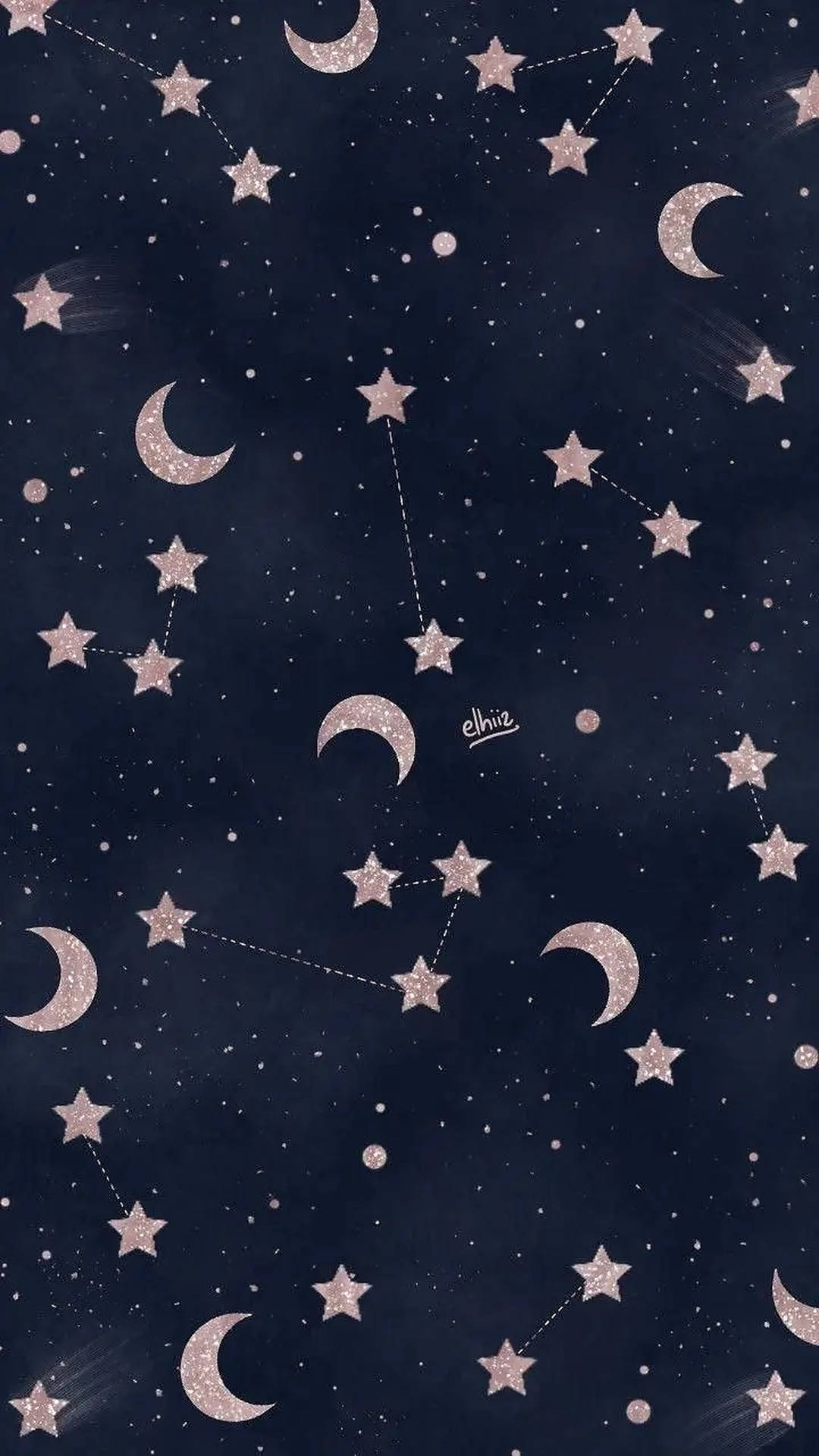 黑色美学月亮与星星 iPhone XR 壁纸