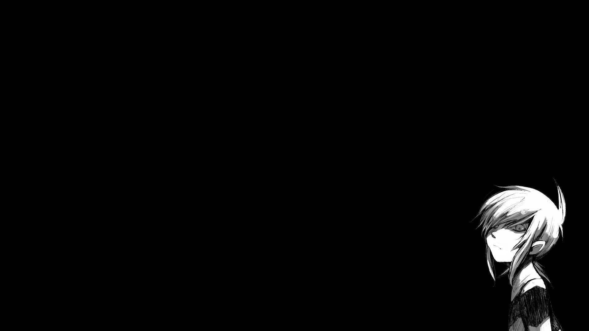 黑酷动漫女孩头像 壁纸